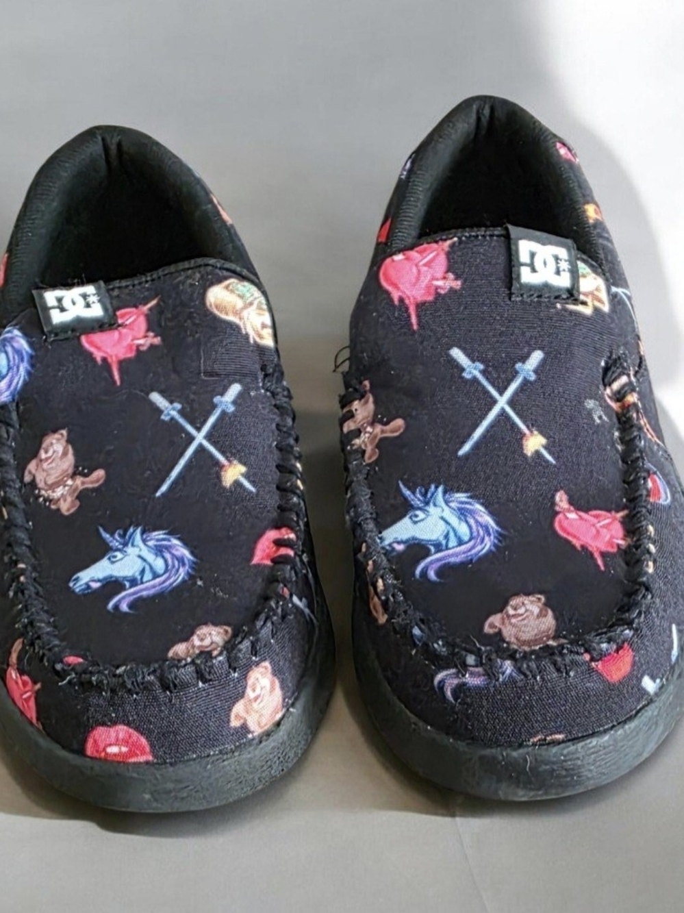 DC Shoes Deadpool Graphic Print Slip-On Canvas Casual Shoes Men's 7.5